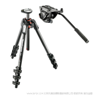 曼富图 (Manfrotto) MT190CXPRO4 碳纤维四节三脚架+云台 MVH500AH 液压阻尼 照相机三脚架 套装