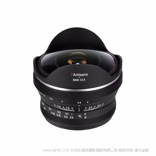 七工匠 7artisans MF 6mm F2  APS-C 手动超广角鱼眼镜头 220&deg;对角鱼眼视角