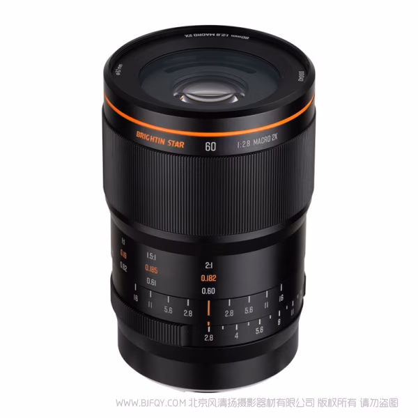BrightnStar 星曜  MF 60mmF2.8  2倍微距 手动对焦镜头 APS-C  BS-MFC6028 E/RF/EOSM/XF/Z/M43