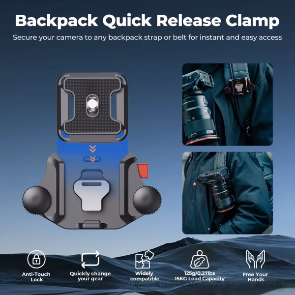 Freewell 菲尔威 FW-BPQR 背包快拆套装 Backpack Quick Release Clamp
