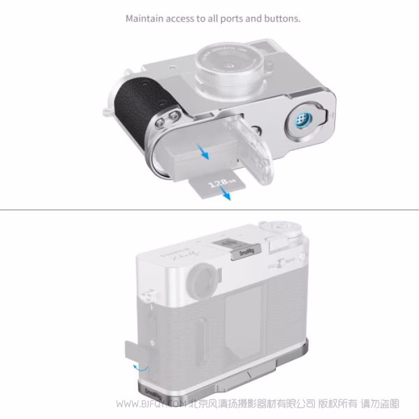 SmallRig斯莫格硅胶L型手柄 (适用于富士 X half)（银色）5216